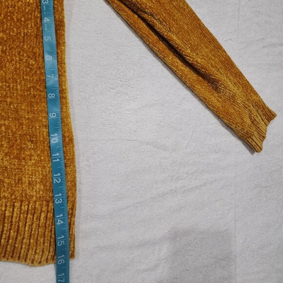 Golden Yellow Cowl Neck Sweater Large Chenile - Picture 4 of 5